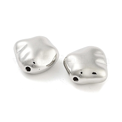 CCBプラスチックビーズ  ナゲット  プラチナ  14.5x14.5x7mm  穴：1.6mm  約633個/500g&nbsp;CCB-S164-39P
