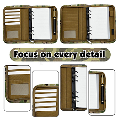 布製ルーズリーフノートのジッパーカバー  プラスチックと紙と  長方形  ダークシーグリーン  218x149x35mm&nbsp;AJEW-WH0410-406C