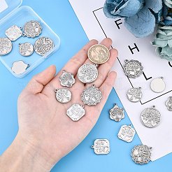 20Pcs 5 Style 304 Stainless Steel Pendants&nbsp;STAS-DC0004-16