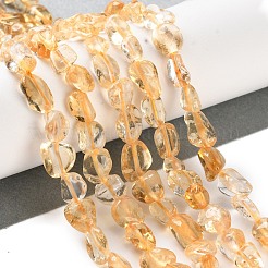 加熱された天然シトリンビーズ連売り  ナゲット  タンブルストーン  4.5~11.5x3~7x3.5~6mm  穴：1.2mm  約48~68個/連  15.35~15.94''（39~40.5センチメートル）&nbsp;G-P497-01C-39