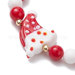 Christmas Theme Natural Mashan Jade & Lawmwork Beads Stretch Bracelets for Women&nbsp;BJEW-JB11148-02