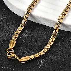 201 Stainless Steel Box Chain Necklaces for Men&nbsp;STAS-V011-01A-G-1