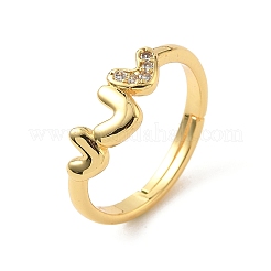 Brass Micro Pave Cubic Zirconia Finger Rings&nbsp;RJEW-H258-21G