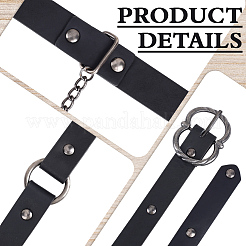 PU Imitation Leather Chain Belts with Metal Chains&nbsp;AJEW-WH0609-663B