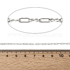 304ステンレススチール長方形リンクチェーン  ハンダ付け  スプールで  ステンレス鋼色  4.5x2x0.5mm&nbsp;CHS-B015-14P