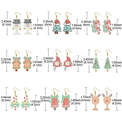 4Pcs Christmas Brass Dangle Earrings for Women&nbsp;EJEW-FS00055