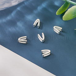 6Pcs 925 Sterling Silver Hollow Initial Beads&nbsp;STER-TA0001-53V