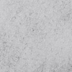 MIYUKIラウンドロカイユビーズ  日本製シードビーズ  15/0  （rr131f）マットクリスタル  1.5mm  穴：0.7mm  約27777個/50g&nbsp;SEED-X0056-RR0131F