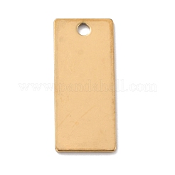 イオンプレーティング(IP) 201ステンレスペンダント  長方形  18KGP本金メッキ  28x12x0.5mm  穴：2.5mm&nbsp;STAS-Z038-01G-B