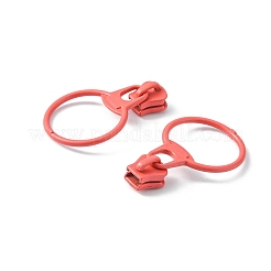 合金ジッパー  レジンプラー付き  ラウンド  カドミウムフリー＆鉛フリー  インディアンレッド  37mm  リング：31.5x23.5x1.5mm  ジッパープラー：10.5x9x7.5mm&nbsp;PALLOY-WH0079-16F-RS
