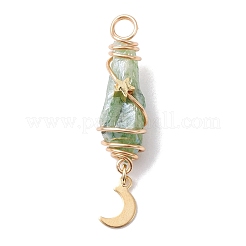 3Pcs 3 Styles Electroplated Natural Quartz Crystal Copper Wire Wrapped Pendants&nbsp;PALLOY-JF02586-06