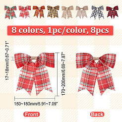 8Pcs 8 Colors Christmas Theme Imitation Linen Bowknot Ornament Accessories&nbsp;DIY-CA0004-34