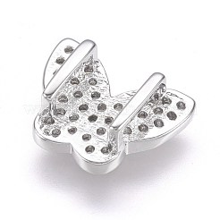 Brass Micro Pave Cubic Zirconia Slide Charm&nbsp;X-ZIRC-E124-73