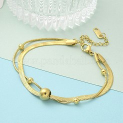 304 Stainless Steel Chain Bracelets&nbsp;BJEW-C084-08G