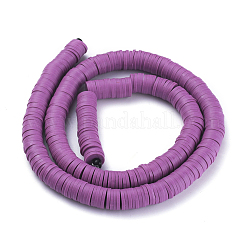 Flat Round Handmade Polymer Clay Beads&nbsp;CLAY-R067-8.0mm-05