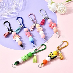 Silicone & Faux Suede Tassel Pendant Decoration&nbsp;HJEW-YW00100-01