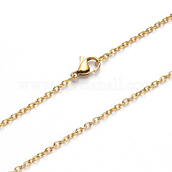 PVD Vacuum Plating 304 Stainless Steel Cable Chain Necklace&nbsp;NJEW-S420-007A-G