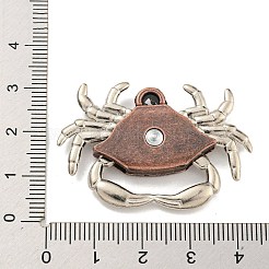 合金のチベット風チャーム  カニ  カドミウムフリー＆鉛フリー  赤銅鉱  28x41.5x5.5mm  穴：3mm&nbsp;FIND-C052-20R