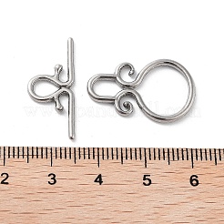変色しない304ステンレススチールのトグル留め具  ステンレス鋼色  23.5x15x2mm  穴：6x3.5mm  バー：10x24x1.5mm  穴：5x3.5mm&nbsp;STAS-A092-01P