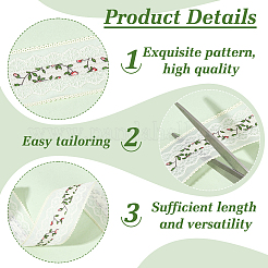 15 Yards Polyester Hollow Flower Lace Trim&nbsp;SRIB-WH0026-30B