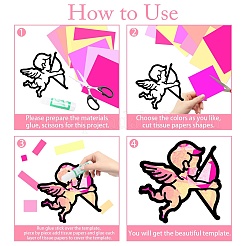 サンキャッチャークラフトセット  子供のためのウィンドウペイントアートペインティング  バレンタインデーをテーマにした模様  19.9~21x7.6~21cm  約12個/セット&nbsp;DIY-WH0342-014