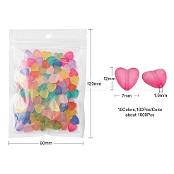 100Pcs 10 Colors Transparent Acrylic Beads&nbsp;FACR-YW0001-02
