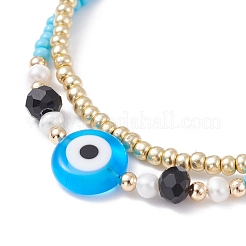 Evil Eye Multi-strand Bracelet for Girl Women&nbsp;BJEW-JB07111-02