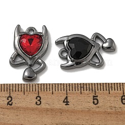 Rack Plating Alloy Rhinestone Pendants&nbsp;PALLOY-F312-14B