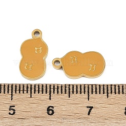 野菜 304 ステンレススチール エナメルチャーム  イオンプレーティング（ip）  ゴールドカラー  ピーナッツ  14x7.5x1.5mm  穴：1.4mm&nbsp;STAS-C137-02H-G