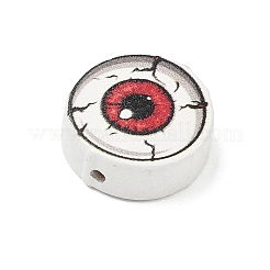 ハロウィーンの木製ビーズ  目  レッド  19x7mm  穴：2mm&nbsp;WD-CBA29C7-01A