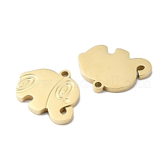 304ステンレスペンダント  象のチャーム  14KGP本金メッキ  12x15.5x1mm  穴：1.4mm&nbsp;STAS-L022-356G