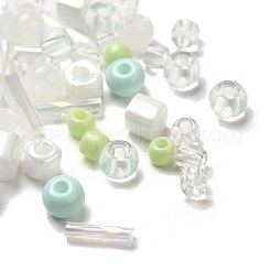 ガラスシードビーズ20g  混合図形  DIY ネックレス ブレスレット アクセサリー  淡いターコイズ  2.5~7.5x2~4.5x2~4.5mm  穴：0.8~1.4mm&nbsp;DIY-U007-01C