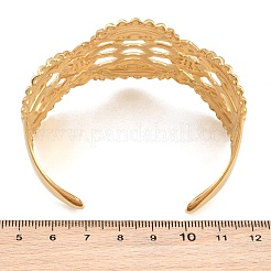 50mm 304ステンレススチール製中空幅広菱形カフバングル  幅広の波型オープンバングル  ゴールドカラー  内径：2.44インチ（6.2cm）&nbsp;SA-CBA10D4-05G