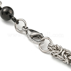 Non-Tarnish Two Tone 201 Stainless Steel Round Link & Byzantine Chain Bracelet&nbsp;BJEW-B078-21BP