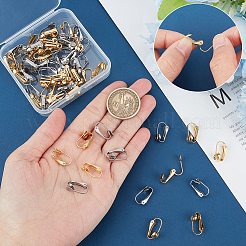 60個 2色 304ステンレススチール クリップオンイヤリング金具  ゴールデン·ステンレス鋼色  16x7.5x10mm  30個/カラー&nbsp;STAS-UN0055-91