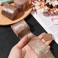 4.5M Single Face Hot Stamping Polyester Frayed Ribbon&nbsp;OCOR-WH20003-08B