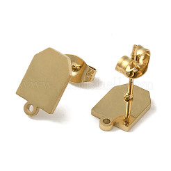 イオンプレーティング（IP）304ステンレススチールスタッドピアス金具  アーチ  ゴールドカラー  11.5x7mm  穴：1.2mm  ピン：0.7x11mm&nbsp;STAS-I206-74G