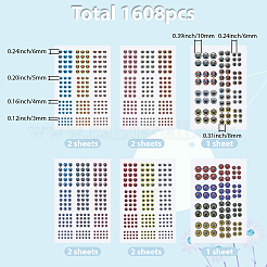樹脂絵柄ステッカー10枚  模擬魚眼  ミックスカラー  80~122x79.5~120x1~1.5mm&nbsp;STIC-SP0001-14