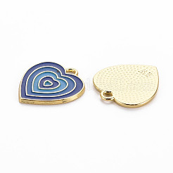 Rack Plating Light Gold Alloy Enamel Pendants&nbsp;ENAM-Q444-014E-RS