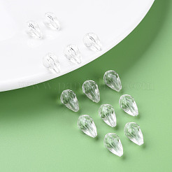 透明なアクリルビーズ  多面カット  ティアドロップ  透明  12x8mm  穴：1.5mm  約1338個/500g&nbsp;MACR-S373-59B-B12