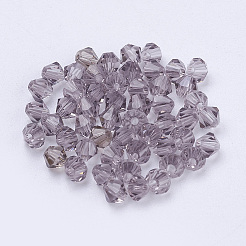 模造オーストリアクリスタルビーズ  グレードAAA  k9ガラス  多面カット  双円錐形  パープル  4.55x5mm  穴：0.7~0.9mm&nbsp;SWAR-F022-5x5mm-204