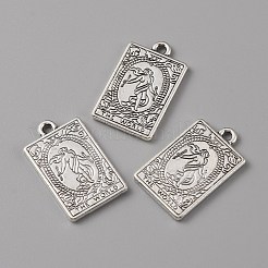 合金のチベット風チャーム  タロット模様の長方形  世界xxi  23x14x1.5mm  穴：1.8mm&nbsp;PALLOY-WH0111-138C