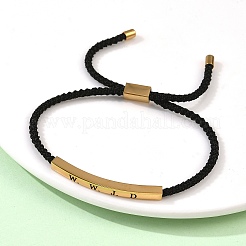 Word WWJD Polyester Cord Slider Bracelets&nbsp;BJEW-P384-01G