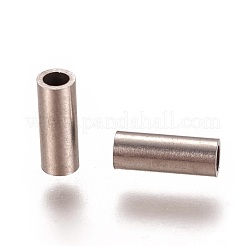 変色しにくい304ステンレススチールチューブビーズ  ステンレス鋼色  8x3mm  穴：2mm&nbsp;STAS-L216-23D-P