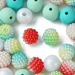 DIY ラウンド シリコン & アクリル & ベリー ビーズ ファインディング キット  ミックスカラー  11.5~12x12mm  穴：1~3mm&nbsp;DIY-FS0006-26A