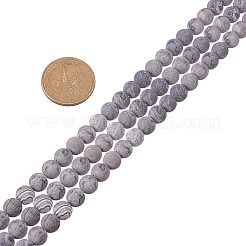 天然ピカソ石/ピカソジャスパービーズ連売り  艶消し  ラウンド  8mm  穴：1mm  約48個/連  15.3インチ  1連 /セット&nbsp;G-PH0028-8mm-08