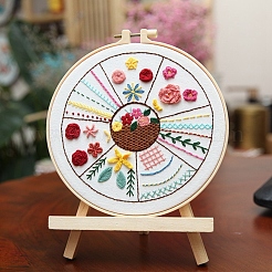 初心者のためのDIY刺繍動物ステッチ練習キット  不織布含む  刺繍フープ  はさみ  シームリッパー  スレッダー  ミックスカラー  0.04インチ（1mm）  40色&nbsp;DIY-NH0006-01C