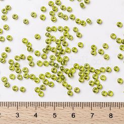 MIYUKIラウンドロカイユビーズ  日本製シードビーズ  （rr3530)ファンシーライニングオリーブ  15/0  1.5mm  穴：0.7mm  約5555PCS /ボトル  10 G /ボトル&nbsp;SEED-JP0010-RR3530