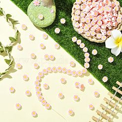 200個の手作りポリマークレイビーズ  花  ピンク  9x4.5mm  穴：1.8mm&nbsp;PORC-CJ0002-10