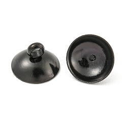 304ステンレススチールビーズキャップペンダントベイル  グローブガラスバブルカバーペンダント用  ブラック  8mm  穴：1.8mm&nbsp;STAS-G224-24B-10